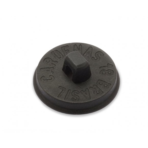 Botão Bombê Plástico preto 18MM - com Anel 